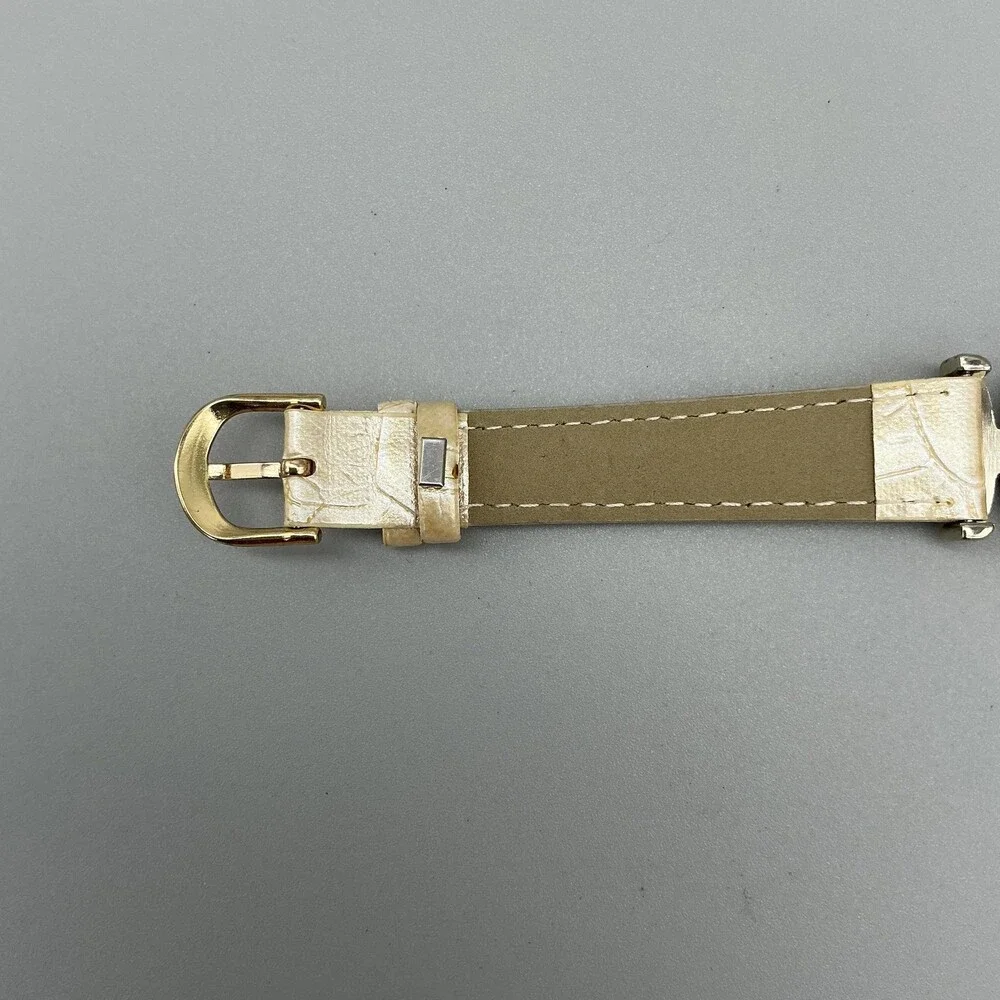 Venice Womens Watch 27mm Multicolor Floral Bezel Gold Tone Leather New Battery